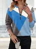 2026 Nueva Moda de Primavera y Verano Europea y Americana de Comercio Exterior Transfronterizo Elegante Cuello Redondo Talla Extra Camiseta de Manga Larga para Mujer