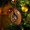 Natal Novo Tipo de Furo Guaxinim Decorações de Natal Enfeites para Árvore de Natal Impressão Plana 2D Acrílico Pequeno Pingente