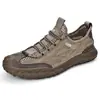 Zapatos para Hombre 2026 Versátiles Casuales de Tela con Suelas Suaves, Huecos de Cuero Genuino para Deportes al Aire Libre Casuales para Hombre, Transpirables para Verano