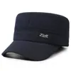 Gorro de invierno para hombre, forrado de forro polar para abrigar, protector de orejas, gorro de algodón, gorro de piel, adecuado para hombres de mediana edad y ancianos, gorro plano engrosado para clima frío