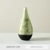 Jarrón Pequeño de Cerámica Esmaltada para Flores con Flor de Hielo Verde Menta Accesorios Cerámicos para el Hogar Adornos Florales para Estudio Zen Jarrón Japonés