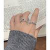 902 Estilo K Ins Nicho Diseño de Lujo Accesible Versátil Anillo Abierto de Circonia Contrastante Plata Esterlina S925 Textura Femenina