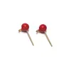 Aretes de Aro para Soldadura con Cuentas Redondas de Goteo de Aceite de Acero Inoxidable Joyería Multicolor Agujas Accesorios para Aretes DIY Transfronterizos Venta al por Mayor