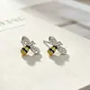 Pendientes Yanbo de moda transfronteriza, florales, incrustados de circonita de cobre, estilo coreano, pequeños y frescos, lindos pendientes de abeja, joyería