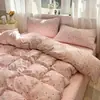 Desejo Puro Rosa Nude Uso Diário, tema de gatinhos pequenos, tecido de algodão lavado, conjunto de cama de quatro peças para casais, conjunto de cama de três peças para camas de solteiro, fabricado em fábrica
