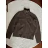 Suéter Cardigan Chaqueta de Punto para Hombre Cuello Medio Alto Estilo Retro Minimalista Old Money Otoño/Invierno Venta al por Mayor de Fábrica Transfronteriza