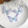 Pacote com 3 Borboletas de Tule 3D de Camada Dupla de 5cm para Acessórios de Cabelo DIY Feitos à Mão, Materiais de Decoração, Brincos de Maquiagem Facial Estilo Antigo Hanfu
