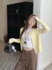 Cardigan de Tricô Vermelho Feminino Outono Inverno Novo Estilo Conjunto Casaco Suéter Retrô Top Vermelho Tamanho Único