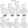 Chaveiro de Acrílico Revestido para Sublimação, Consumíveis em Branco, Lembrança DIY, Pingente de Metal, Pingente para Transferência Térmica