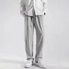 Temporada de primavera y otoño: pantalones de pierna ancha de moda, corte holgado, corte recto, fluidos, pantalones casuales hasta el suelo, pantalones largos, estilo de verano, pantalones deportivos para hombre