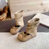 Botas de Media Pantorrilla de una Sola Línea Estilo Británico Retro para Niñas 2026 Otoño/Invierno Nuevas Moda Coreana Versátiles Antideslizantes de Cuero