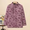 Ropa de Otoño Invierno para Abuela Estilo Chino Top Ropa para Mujeres de Mediana Edad y Mayores Ropa para Personas de 70 Años Abrigo Grueso Cálido con Felpa Interior de Longitud Media