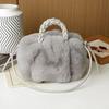 Bolso Nube Plegado Exclusivo Transfronterizo de Pelo Sintético de Visón, Bolso de Hombro Bajo el Brazo, Bolso Cruzado, Bolso de Mano Suave y Versátil con Bloqueo de Color