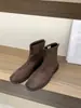 Botas Martin Retro Marrones de Tacón Grueso para Mujer, Nuevas Botas Individuales Primavera y Otoño 2025, Botas Delgadas de Gamuza, Botas Cortas Estilo Coreano