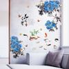 SK9387 colorido azul peonía nuevo chino moderno salón pasillo TV fondo pared pegatinas decorativas de pared