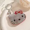 Chaveiro criativo de gato cravejado de diamantes, pingente fofo de desenho animado para bolsa, acessório da moda para meninas, presente com diamantes estampados a quente