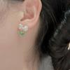 Pendientes de plata S925 con diseño de tulipán de Corea del Sur, con gotas de aceite, para niña, de lujo, elegantes y de alta gama.