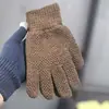Guantes Calientes de Invierno para Estudiantes, Estilo Coreano, Sencillos, de Terciopelo y Engrosados, Guantes de Algodón a Prueba de Frío con Pantalla Táctil de Cinco Dedos para Hombres y Mujeres