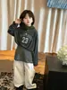Camiseta Base de Estilo Coreano para Niños y Niñas, Estampado de Letras y Números, Suave, Cómoda, Corte Holgado, Nueva Colección Otoño 2026