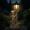 Figura de ángel clásica, luz nocturna para exteriores, farola, decoración de jardín y patio, crea una atmósfera agradable, regalo de resina, impermeable y personalizable