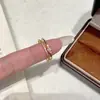 Anillo de Doble Capa con Corazón Hueco y Diamantes Finos Estilo Coreano Suave para Mujer, Modelo Nuevo, Versátil, Sencillo, Diseño Abierto Ajustable