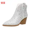 LiuFu 2026 Otoño/Invierno Nuevas Botas de Talla Grande para Mujer con Pedrería para Comercio Exterior, WISH Amazon Botas de Cuero para Mujer Estilo Europeo y Americano