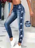 Estoque Disponível Estação Independente Venda Quente Transfronteiriça Popular Novo Calça Legging Casual Estampada Fina Feminina Europeia e Americana