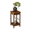 Estante de Flores Estilo Chino para Sala de Estar, Estante de Almacenamiento de Pie, Estante de Flores de Madera Maciza Carbonizada, Maceta para Plantas Verdes, Estante de Exhibición para Acuario de Piedra