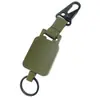 Llavero Retráctil Táctico en Forma de U, Simple Negro para Exteriores Portátil Cable de Acero Clip de Resorte de Cuatro Colores