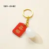 Chaveiro de Cabacinha de Cristal Natural Branco Rosa Amarelo Cristal Ano do Zodíaco Cavalo Pingente Fique Rico Logo Decoração de Couro Atacado