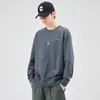 Nova Blusa de Moletom Gola Redonda Outono 2024 para Homens, Caimento Solto, Tamanho Grande, Camisa Básica Manga Longa Tendência Versátil para Roupas Masculinas