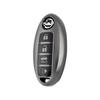 Modelo de 4 Botões Adequado para Capa de Chave de Carro Nissan Sylphy, Tiida, X-Trail, Teana, Bluebird, Qashqai, Capa Cinza Titânio