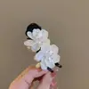 Grampo de Cabelo Camélia com Concha Imitação Dupla Face, Pente Simples para Coque, Ferramenta Versátil para Penteado para Mulheres, Grampo para Parte de Trás da Cabeça