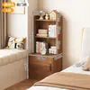 Mesita de noche de madera maciza, estantería infantil, librero, armario de almacenamiento, mueble lateral de sofá integrado para sala de estar, mueble de esquina de almacenamiento