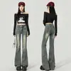 Jeans boca de sino de cintura alta retrô para mulheres, novidade do início do outono de 2026, estilo petite justo, calças de ferradura populares de primavera e outono