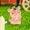 Boneca de animal do zodíaco resina luminosa fofa desenho animado DIY enfeites de mesa de escritório materiais para joias atacado