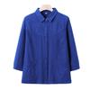 Camisa Estilo Novo para Mães, Camisa de Manga Três Quartos para Mulheres de Meia-Idade e Idosas, Blusa Casual Solta com Gola para Meia-Idade e Idosos