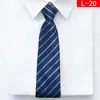 Fabricante Corbata Negra para Hombre Rayas Azul Corbata de Negocios Nudo Perezoso Corbata con Cremallera sin Nudo Venta al por Mayor en Stock