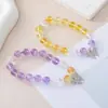 Pulseira de Nove Contas de Fogo Púrpura para Mulheres, Ametista, Citrino, Cristal Natural, Pulseira Feita à Mão, Atacado de Joias