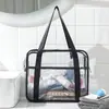 Neceser Transparente de Gran Capacidad Pvc Bolso de Mano Almacenamiento Bolsa Cosmética Bolsa de Baño Impermeable Bolsa de Almacenamiento para Viaje