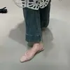 Sapatos Mary Jane Chuyuji Estilo Retrô Salto Grosso para Mulheres Primavera 2026 Bico Quadrado Laço Salto Médio Baixo Sandálias de Couro Macio