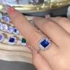 Brincos roxos de uva princesa cor rosa tesouro incrustado zircão ascut quadrado diamante anel de boca aberta conjunto de três peças transmissão ao vivo