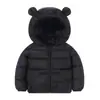 Chaqueta de algodón con capucha de nuevo estilo para niños, abrigo de algodón para niños pequeños e infantes con orejas, chaqueta de algodón para otoño e invierno para niñas, ropa de abrigo