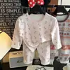 Ropa nueva para niños, ropa interior para niños, conjunto de ropa para el hogar, pijama para niñas, modal de rayón de manga larga, elástico y suave