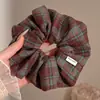 Versátil Coletero Floral a Cuadros Estilo Coreano para Mujer 2026 Nuevo Lazo para Moño Cuerda para Cola de Caballo Estilo Mori Dulce