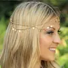 Corrente de Cabeça Headdress Moderno de Metal Redondo com Lantejoulas de Camada Dupla Transfronteiriço Europeu e Americano WMS