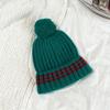 Bola de Pelo Rayada Otoño e Invierno Protección para Orejas Cálido Color Contrastante Bola de Pelo Sombrero de Lana Moda Infantil Protección para Orejas de Punto Sombrero de Punto