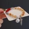 Pulseira de Cristal Natural Huangta Novo Design Chinês Pulseira Retrô Luxo Leve Nicho Pulseira Avançada Atacado