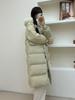 Elegante y Dulce Chaqueta de Plumas con Cuello Grande de Piel para Mujer, Estilo Largo, Nuevo Modelo Invierno 2026, Con Capucha y Botones de Cuerno, Abrigo Cálido hasta la Rodilla