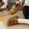 Sapatos femininos estilo Birkenstock, de couro genuíno, com sola grossa, que aumentam a altura, totalmente fechados, coleção outono 2026, sapatilhas Mary Jane e mocassins versáteis